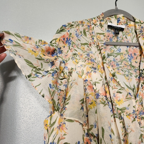 ELOQUII Floral Ruffle Tiered Chiffon Maxi Dress Size 24 Cottage Easter Spring - Picture 4 of 11